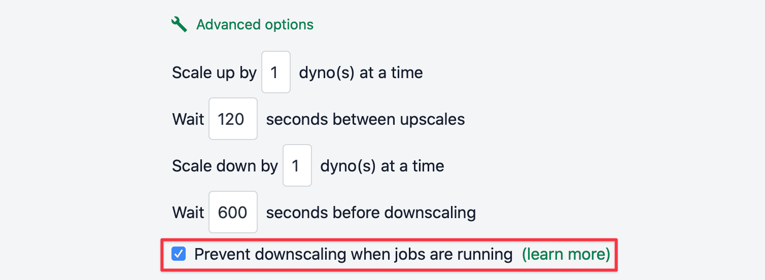 Long running jobs option